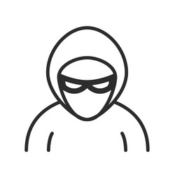 hacker line icon computer security vector image