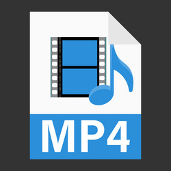 modern flat design of mp4 file icon for web vector image
