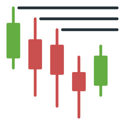 range breakout candlestick chart icon or symbol vector image