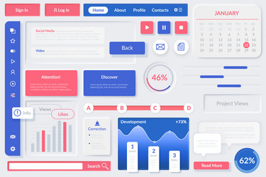 user interface elements web ui element mobile vector image