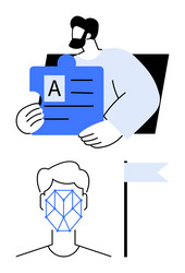 identity verification and biometric access concept vector image