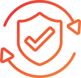 shield secure and check symbol arrows gradient vector