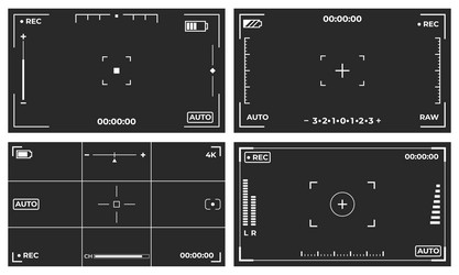 camera viewfinder interface overlay set for video vector image