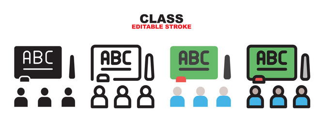 class icon set with different styles editable vector image