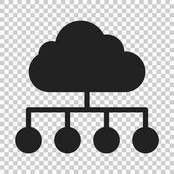 Cloud computing technology icon in flat style vector