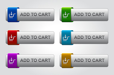 Glossy Add to Cart Buttons vector image