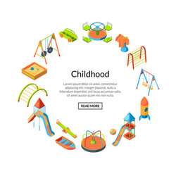 Isometric Playground Objects vector image