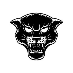 panther head in engraving style design element Vector Image