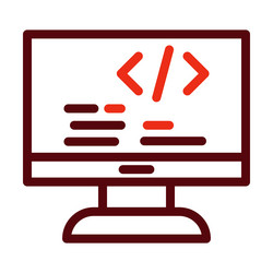 programming thick line two color icons vector image