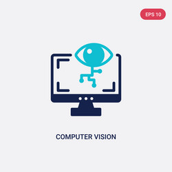 Two color computer vision icon from general-1 vector