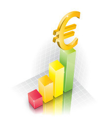 3d euro chart vector