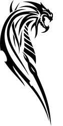 Black Dragon Tribal Tattoo Vector Image