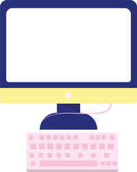 computer keyboard device technology isolated icon vector