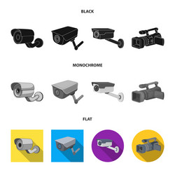 design camcorder and camera symbol set vector image