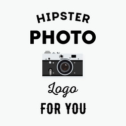 Hipster logotype with old camera for studio vector