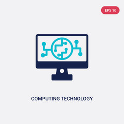 two color computing technology icon from vector image