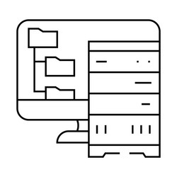 data archiving database line icon vector image