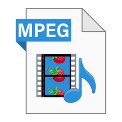 modern flat design of mpeg file icon for web vector image