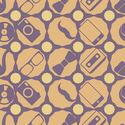 seamless background with different hipster objects vector image