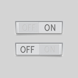 toggle switch buttons on and off 3d rectangle vector image