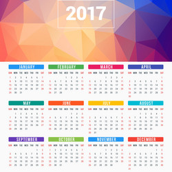 calendar for 2017 year vector