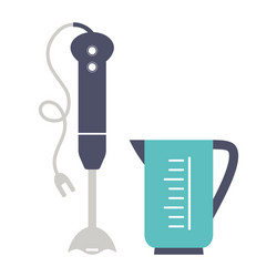 Cartoon hand blender on white vector