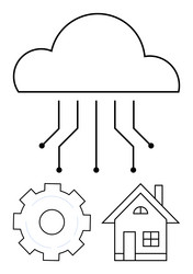 cloud computing with smart home integration vector image