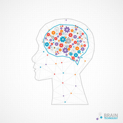 creative brain concept background with triangular vector image