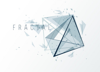 mesh object fractal design with connected lines vector image