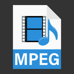 modern flat design of mpeg file icon for web vector image