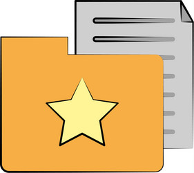 star file folder with document icon image vector image