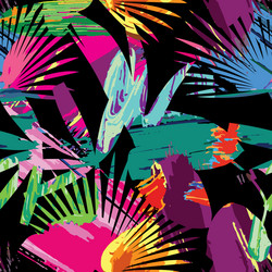 Tropical Palm Leaves Pattern Vector Image