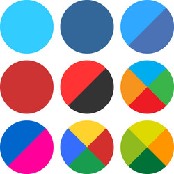 flat blank round icon set web button vector image