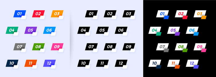 geometric style bullet points numbers from one vector image