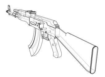 machine gun rendering of 3d vector image