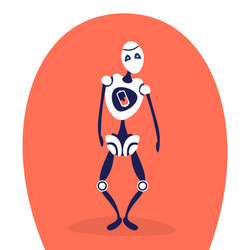 modern discharged robot standing pose bot helper vector image