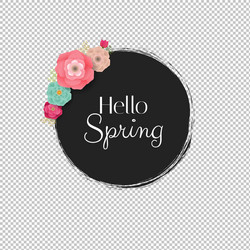 spring poster with flowers transparent background vector