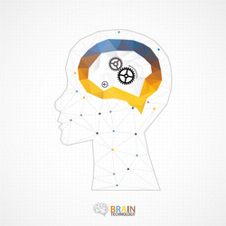 creative brain concept background with triangular vector image