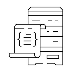 database scripts line icon vector image