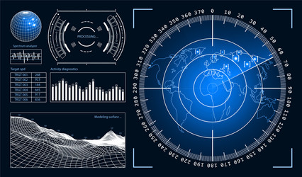 futuristic user interface hud tech elements vector image