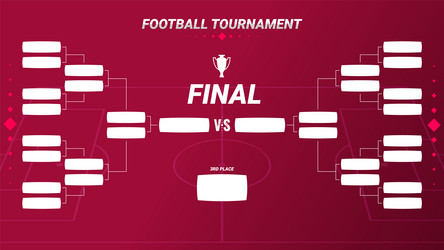 Match schedule playoff in football tournament vector