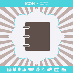 notebook address phone book icon with blank vector image
