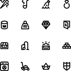 set of object icons vector image