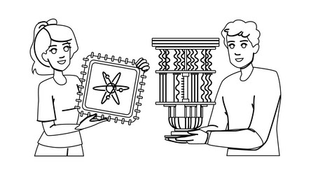 technology quantum computing research vector image