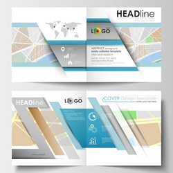 Business templates for square bi fold brochure vector