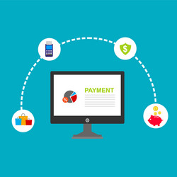 concept online and mobile payments for web page vector image