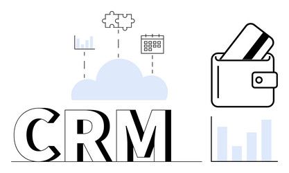 crm integration with cloud hosting wallet vector image
