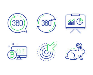 presentation bitcoin system and 360 degrees icons vector image