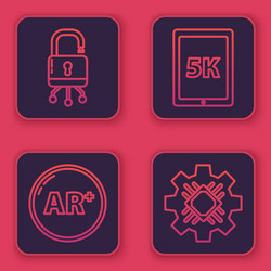 set line lock on digital circuit board ar vector image
