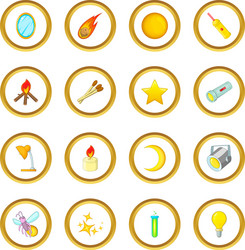 sources of light icons circle vector